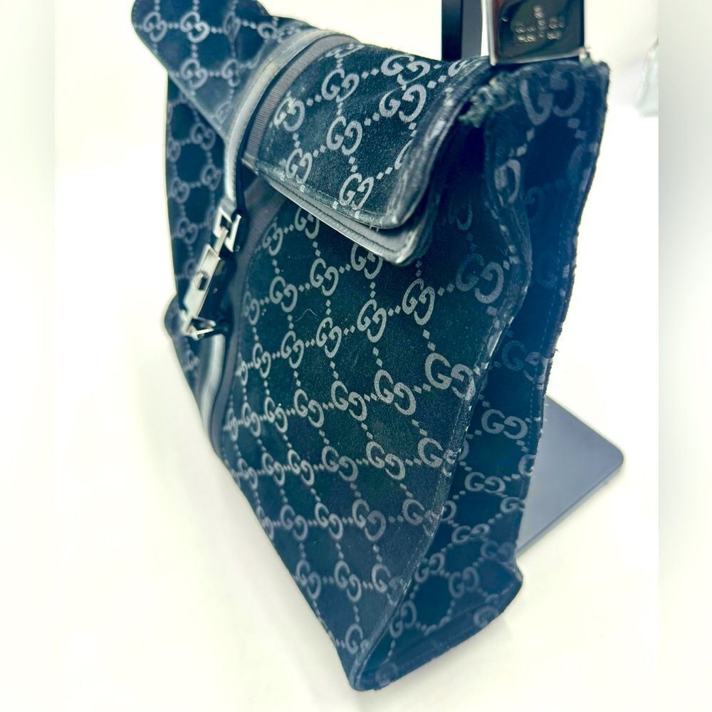 Auth Gucci Black Guccisima Suede Shoulder Bag - Picture 4 of 16
